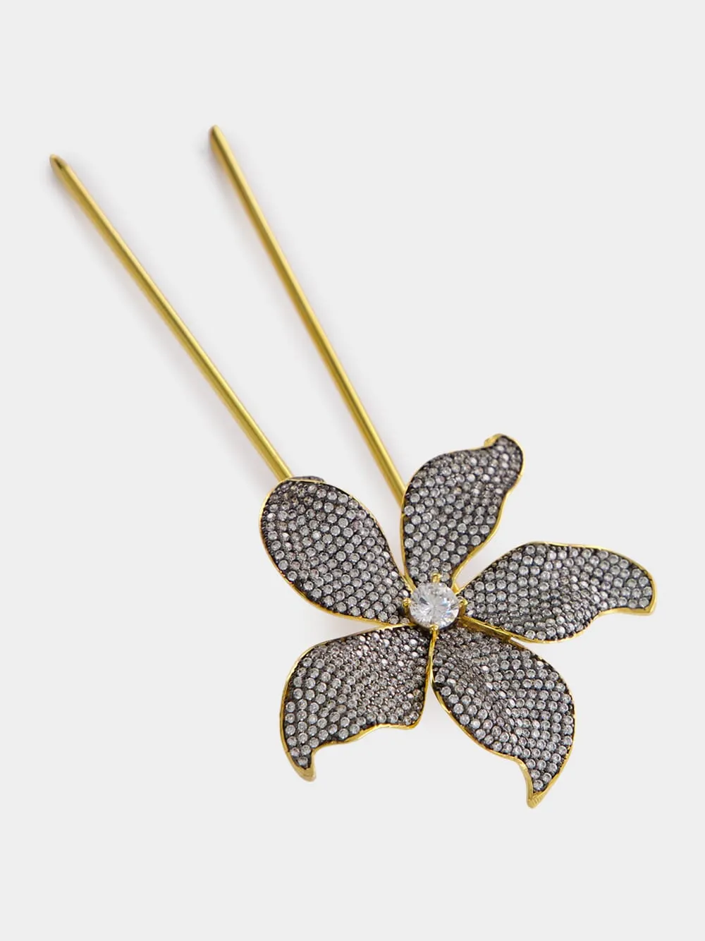 Crystal Gold Hair Pin Lilium sold by Fashion Clinic product image thumbnail 3