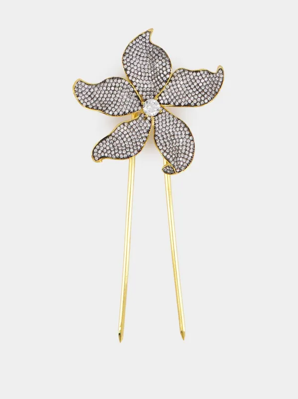 Crystal Gold Hair Pin Lilium sold by Fashion Clinic