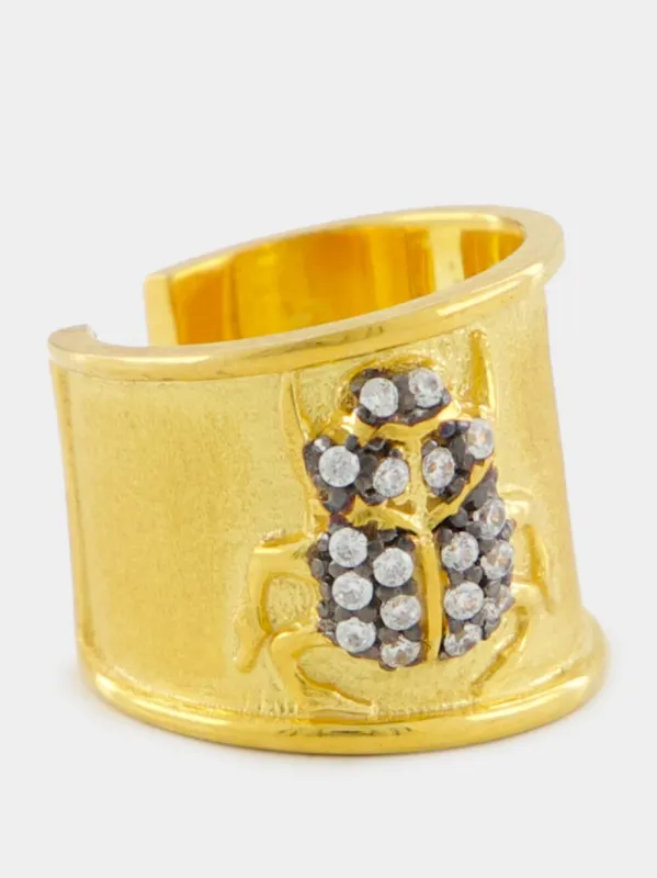 Gold Scarab Left Earcuff sold by Fashion Clinic