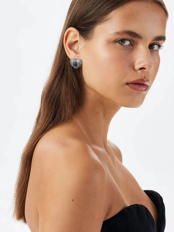 Occhio del Amore Earrings with Blue Stones sold by Fashion Clinic