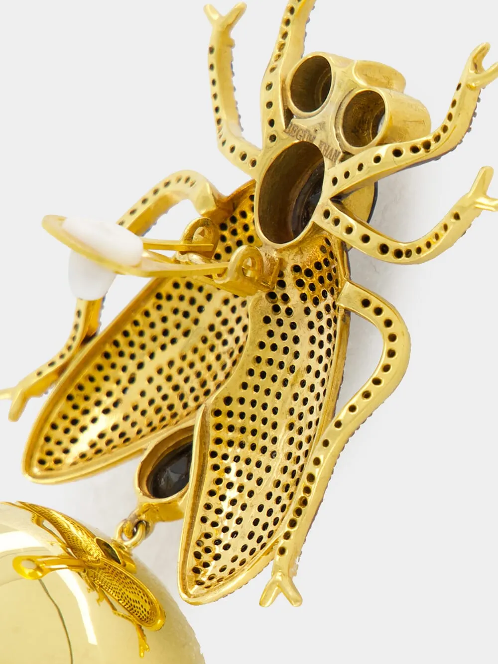 Gold-Plated Fly Away Party Earrings in Black sold by Fashion Clinic product image thumbnail 3