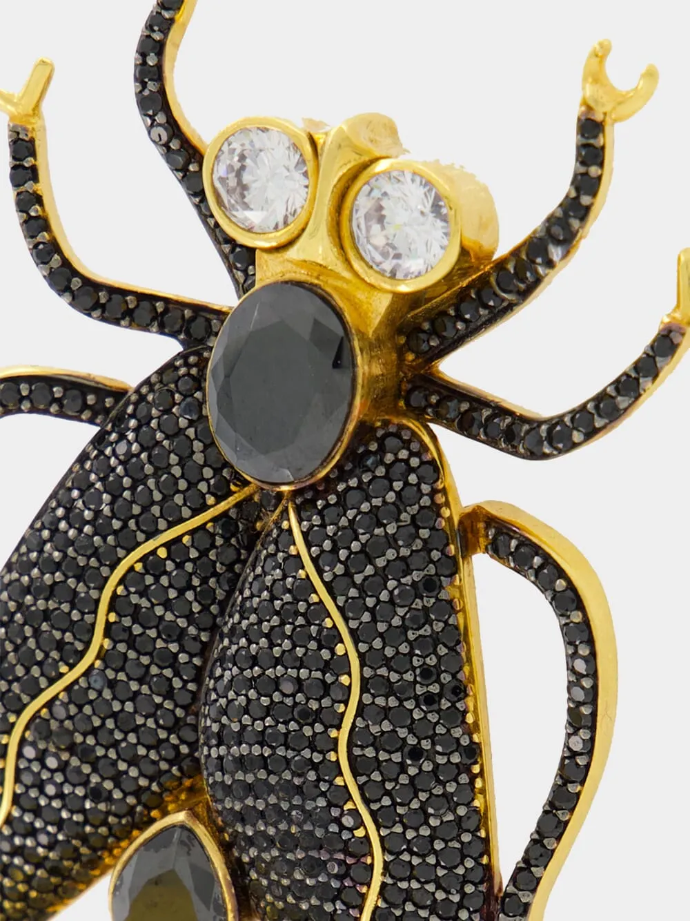 Gold-Plated Fly Away Party Earrings in Black sold by Fashion Clinic product image thumbnail 4