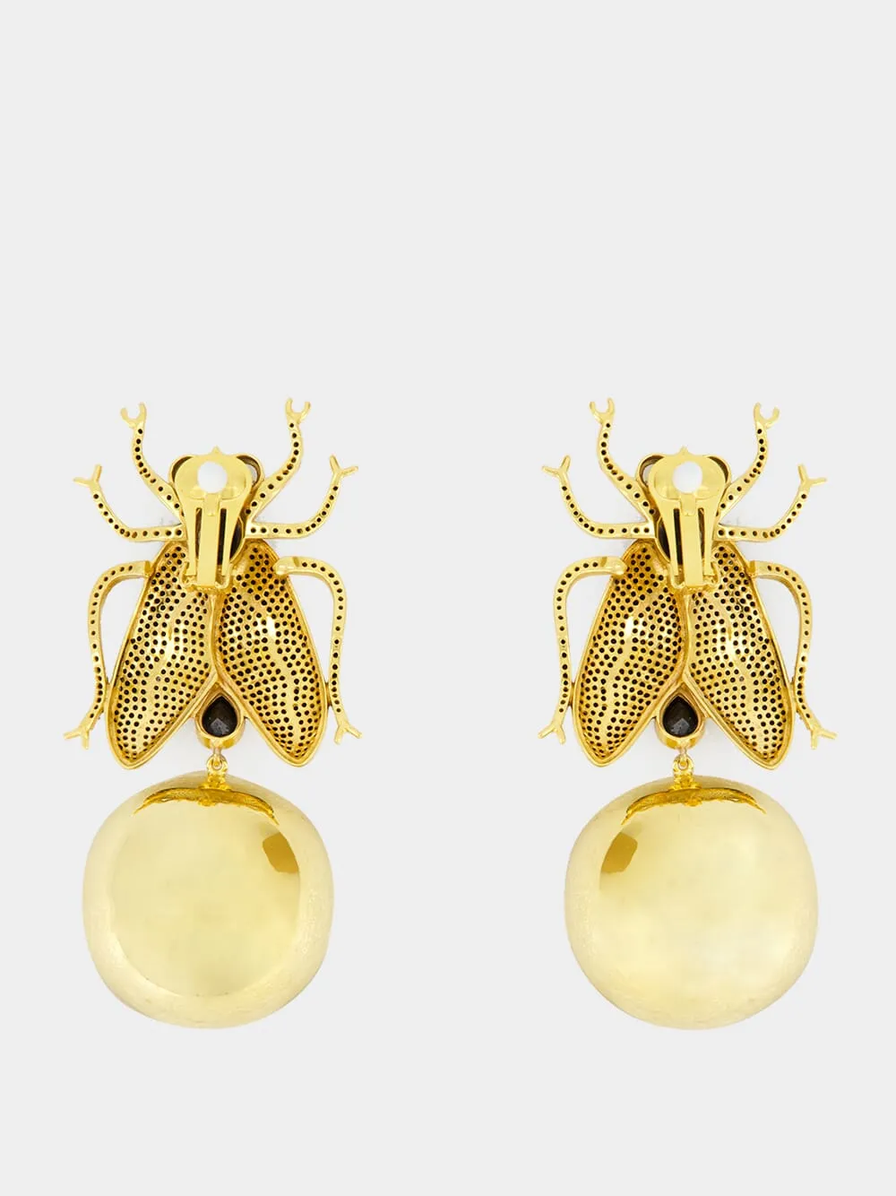Gold-Plated Fly Away Party Earrings in Black sold by Fashion Clinic product image thumbnail 2
