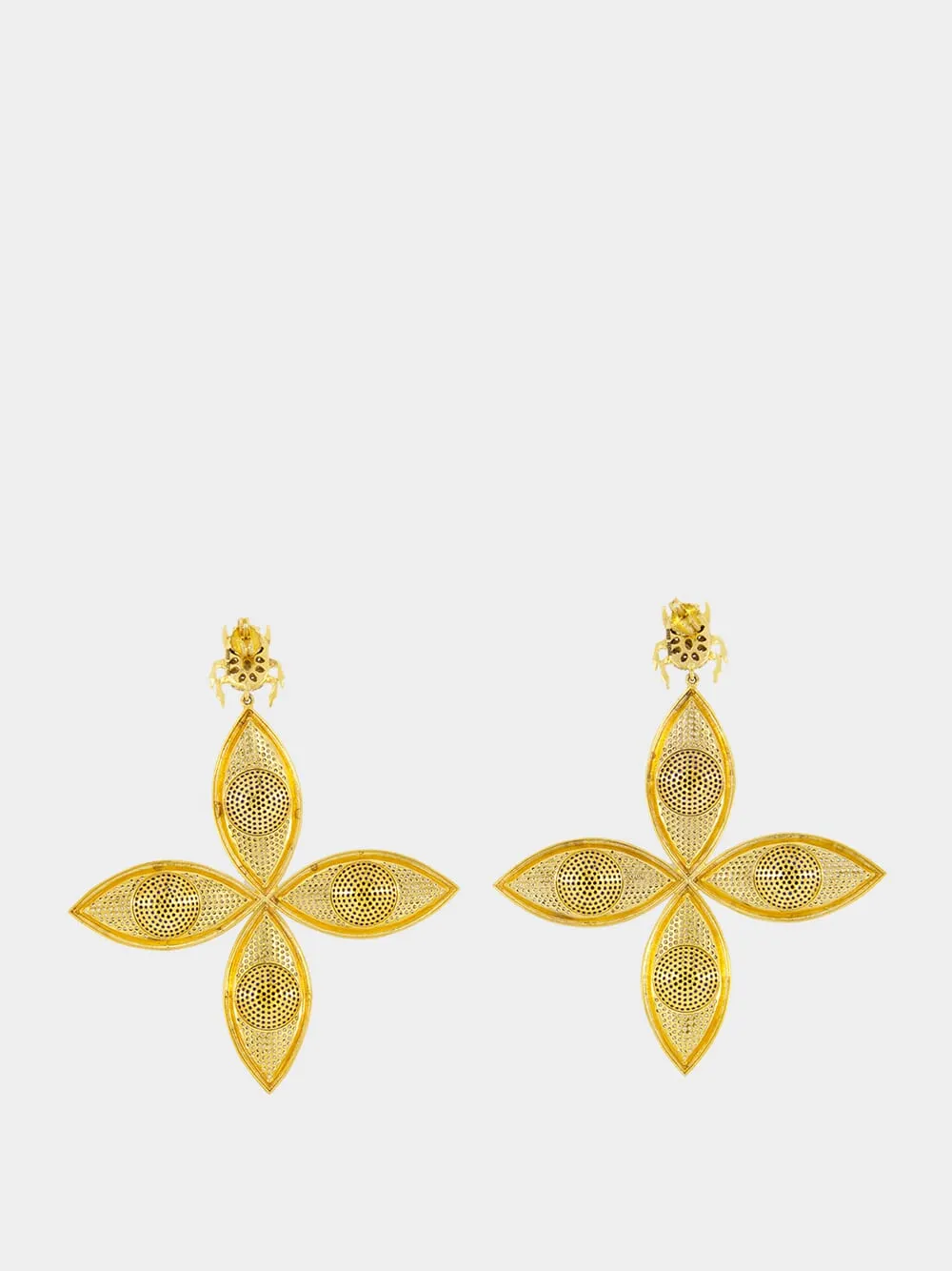 Crystal and Navy Scarab Horus Earrings sold by Fashion Clinic product image thumbnail 3