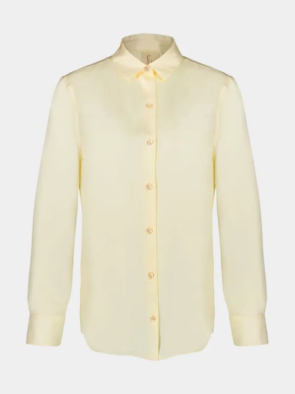 Ametista Vanilla Custard Silk Twill Shirt sold by Fashion Clinic