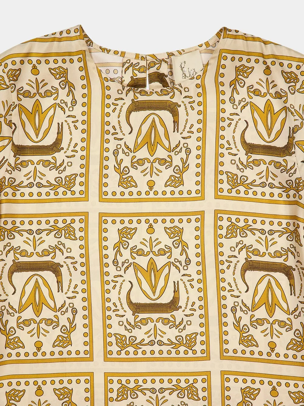 Gray Crocoprint Printed Silk Twill Dress sold by Fashion Clinic product image thumbnail 4