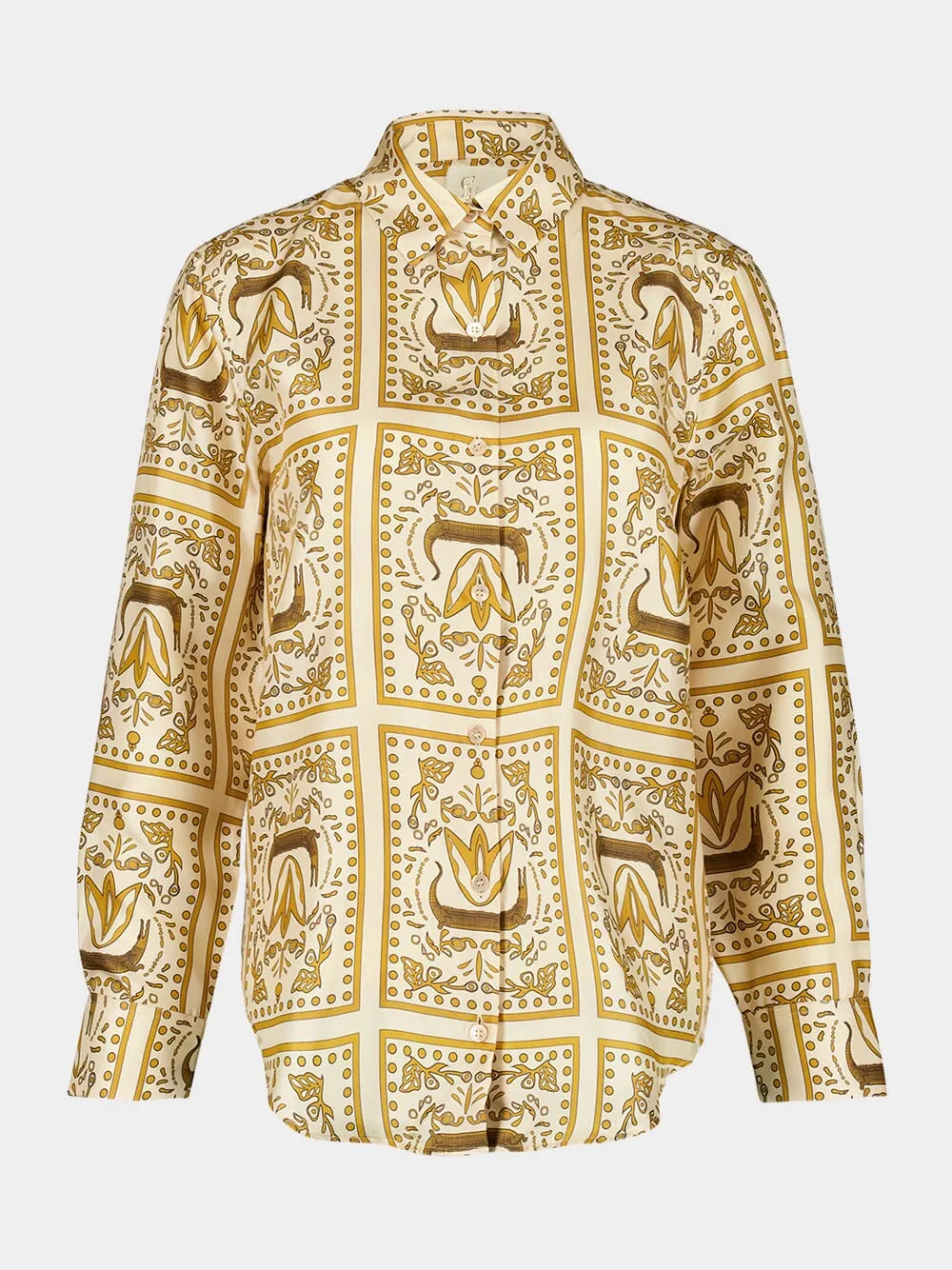 Ametista Crocoprint Printed Silk Twill Shirt sold by Fashion Clinic product image thumbnail 2