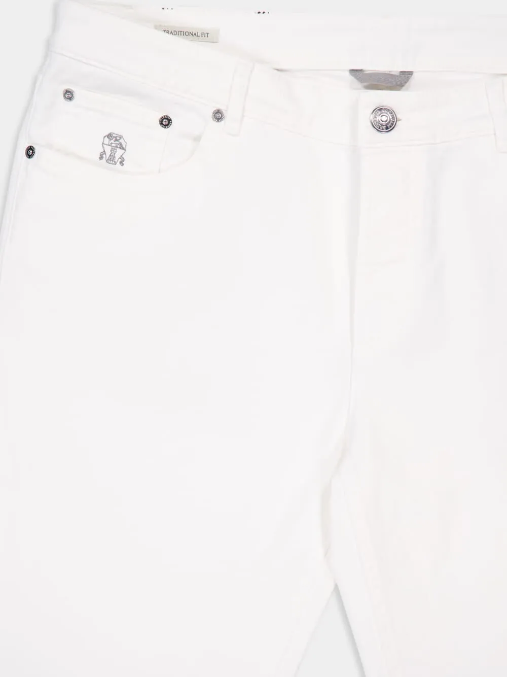 White Lightweight Denim Five-Pocket Trousers sold by Fashion Clinic product image thumbnail 5