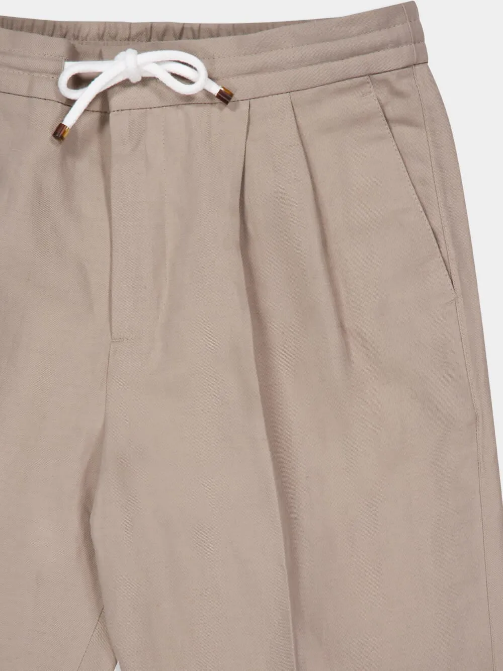 Beige Tapered-Leg Trousers sold by Fashion Clinic product image thumbnail 3