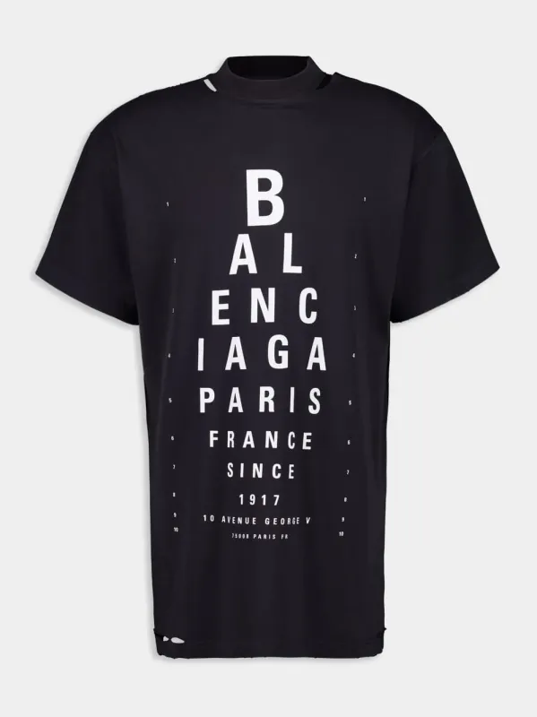 Black Optical Oversized T-Shirt sold by Fashion Clinic