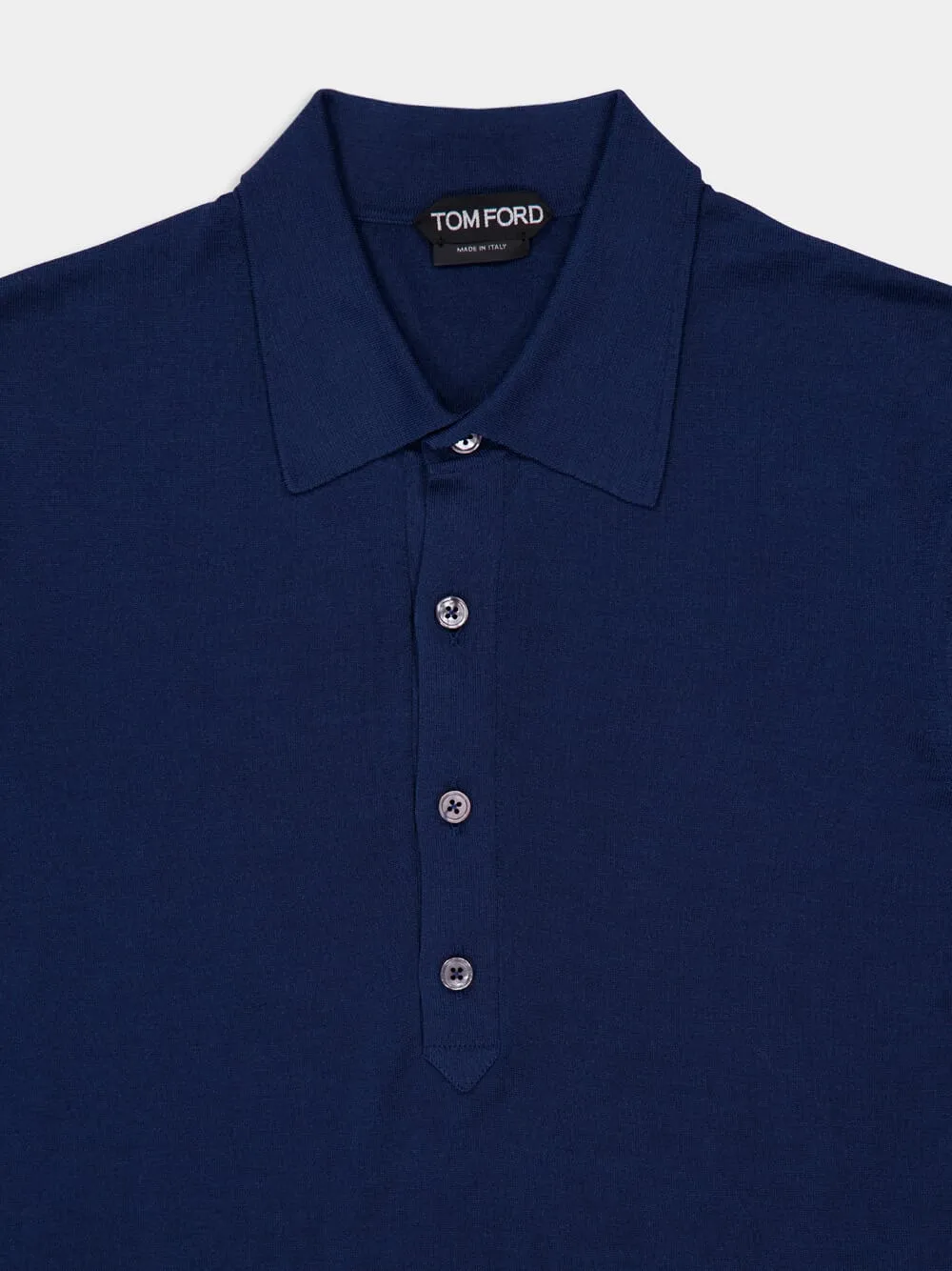 Sapphire Blue Silk Viscose Short-Sleeve Polo sold by Fashion Clinic product image thumbnail 3