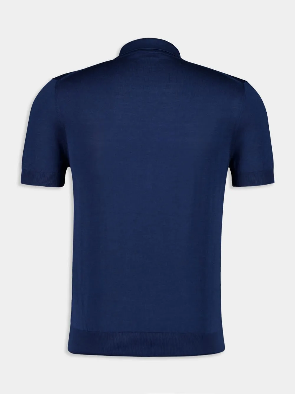 Sapphire Blue Silk Viscose Short-Sleeve Polo sold by Fashion Clinic product image thumbnail 2