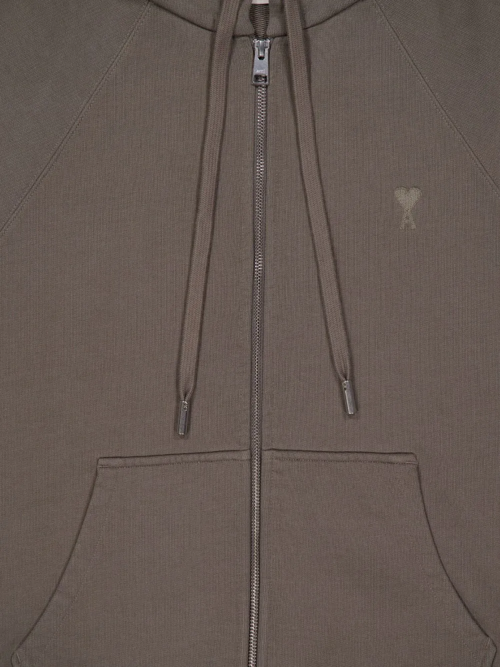 Grey Zip-Up Sweatshirt with Tonal Patch sold by Fashion Clinic product image thumbnail 3