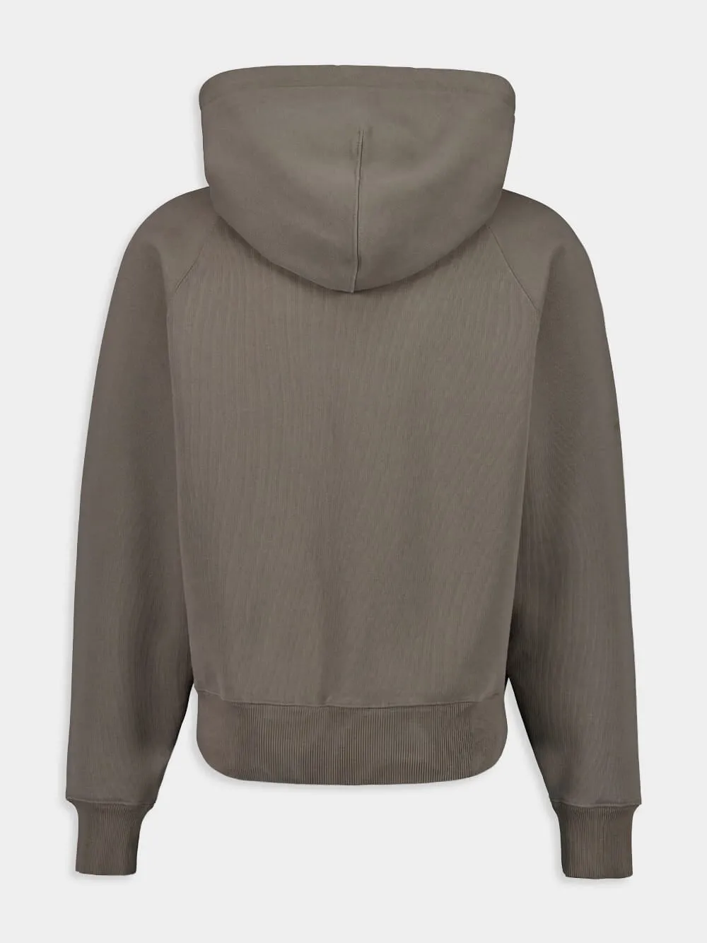Grey Zip-Up Sweatshirt with Tonal Patch sold by Fashion Clinic product image thumbnail 2