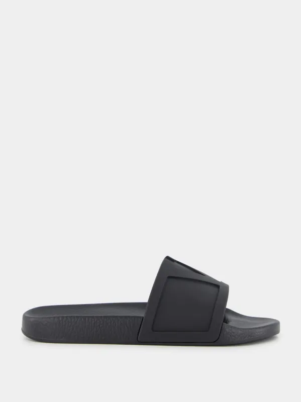 Black Coolside Rubber Slides sold by Fashion Clinic