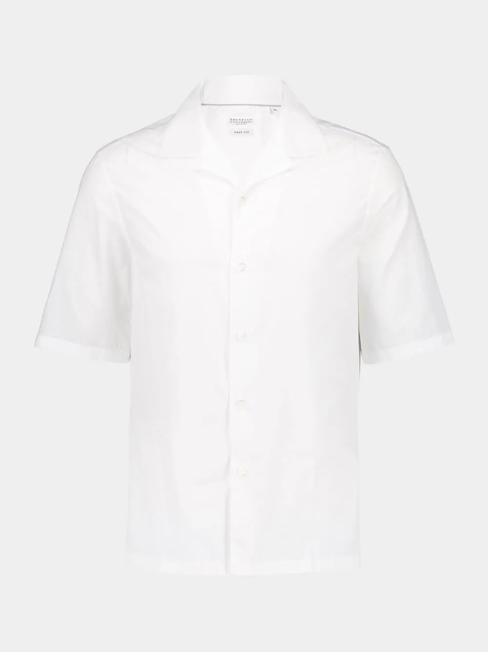 White Short-Sleeved Cotton Shirt sold by Fashion Clinic
