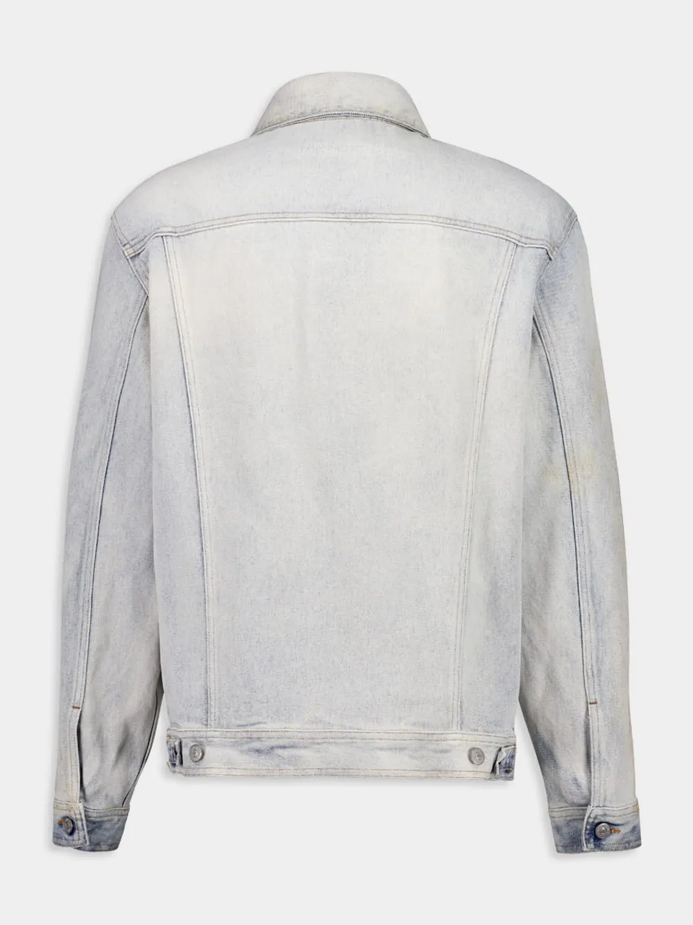 Light Blue Distressed Denim Jacket sold by Fashion Clinic product image thumbnail 2