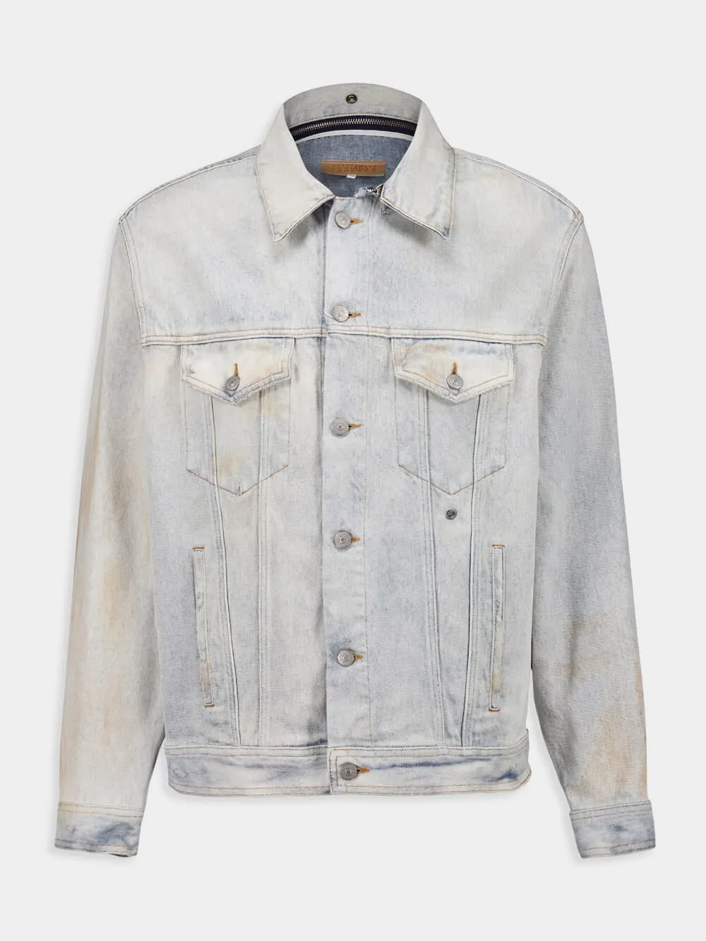 Light Blue Distressed Denim Jacket sold by Fashion Clinic