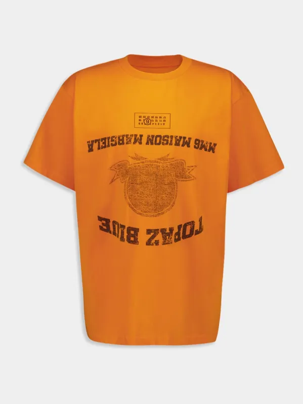 Topaz Orange Crewneck T-Shirt made by Maison Margiela