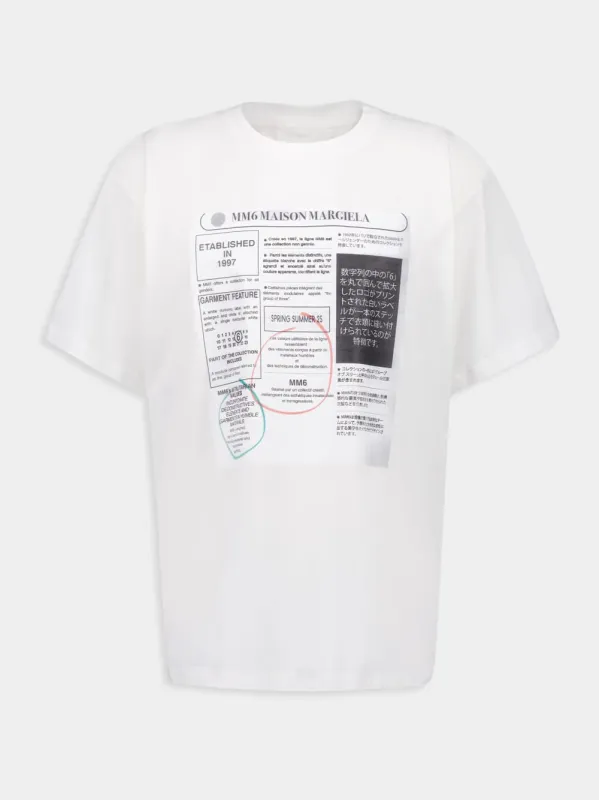 White Newspaper Print T-Shirt made by Maison Margiela