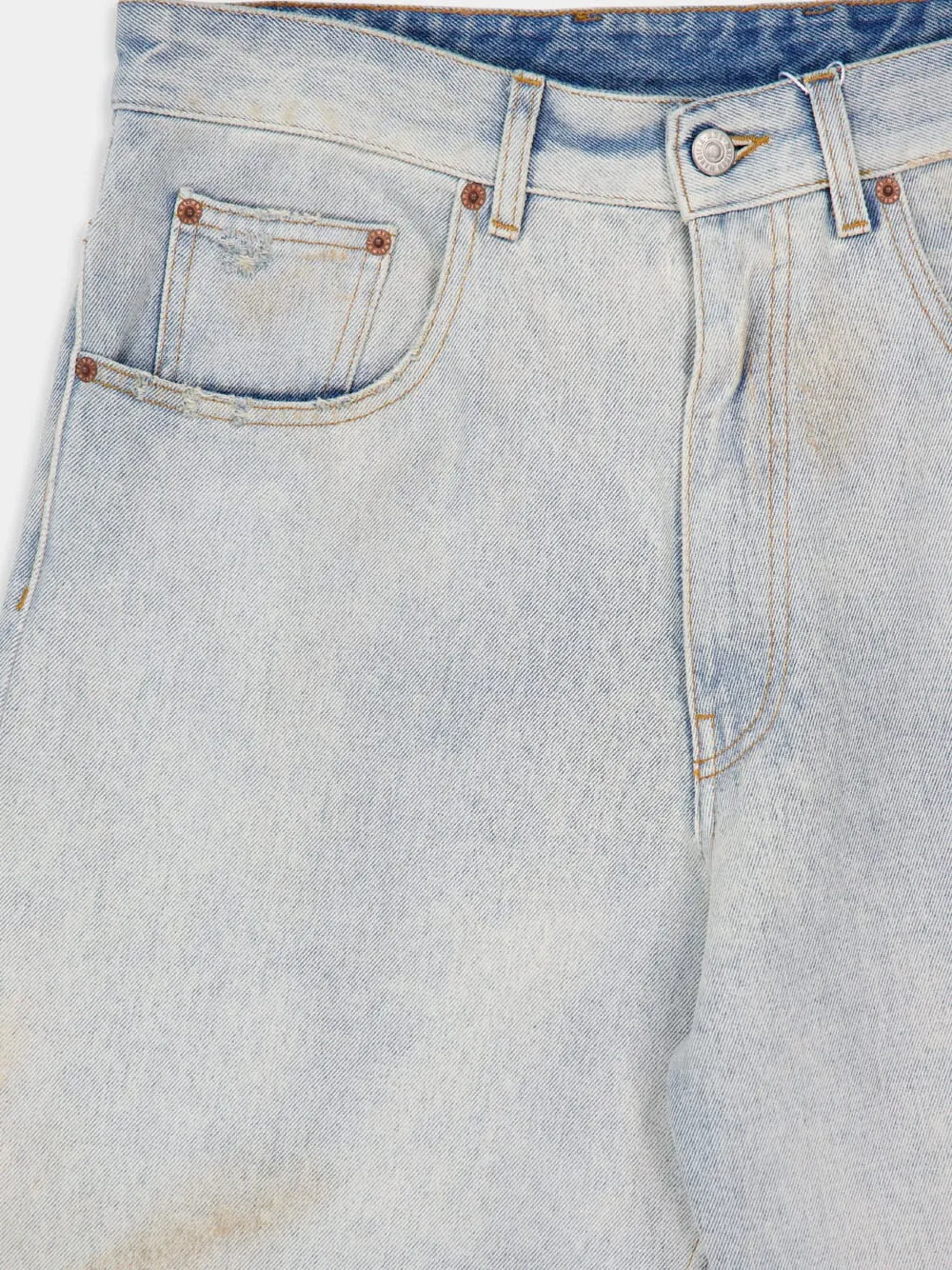 Light Blue Distressed Denim Jeans sold by Fashion Clinic product image thumbnail 3