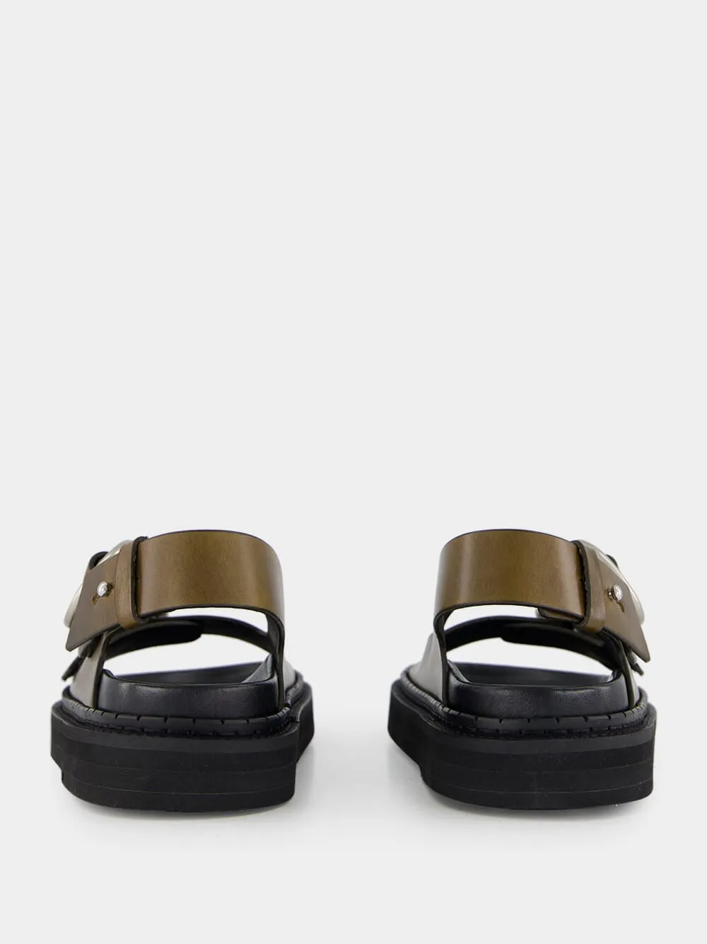 Black Olive Leather Fussbet Sandals sold by Fashion Clinic product image thumbnail 5