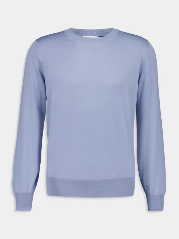 Light Blue Lightweight Cotton Sweater sold by Fashion Clinic