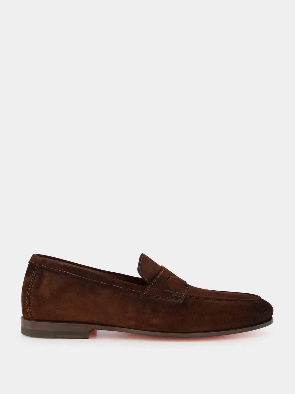 Brown Suede Penny Loafers sold by Fashion Clinic