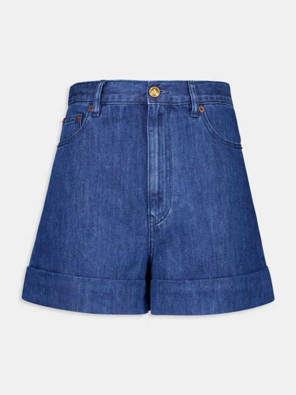 Medium Blue Denim Shorts sold by Fashion Clinic