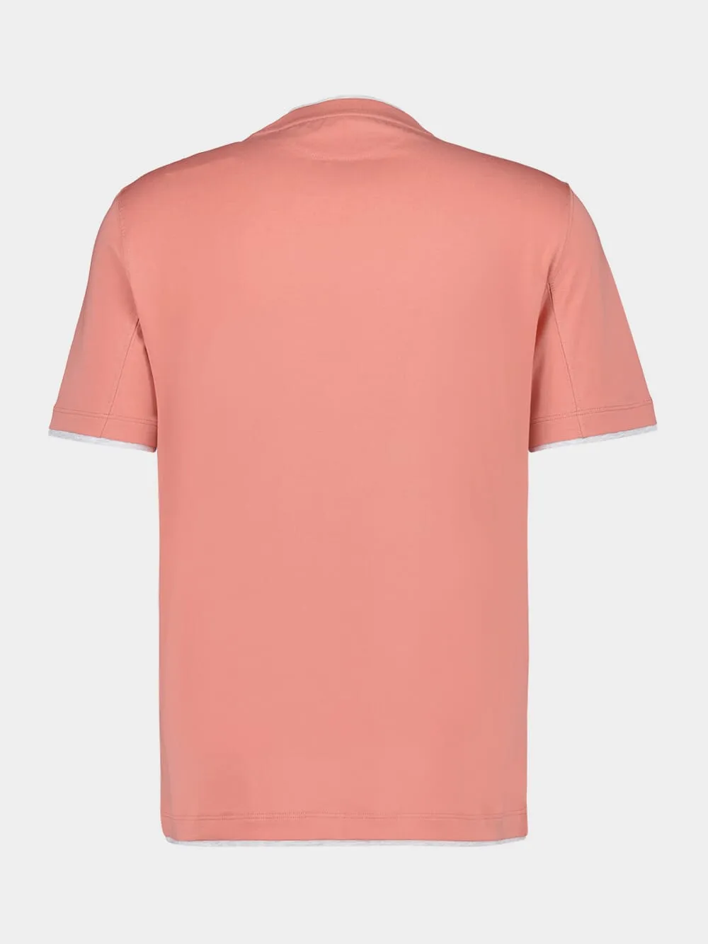 Grapefruit Faux-Layered Cotton Crew Neck T-Shirt sold by Fashion Clinic product image thumbnail 2