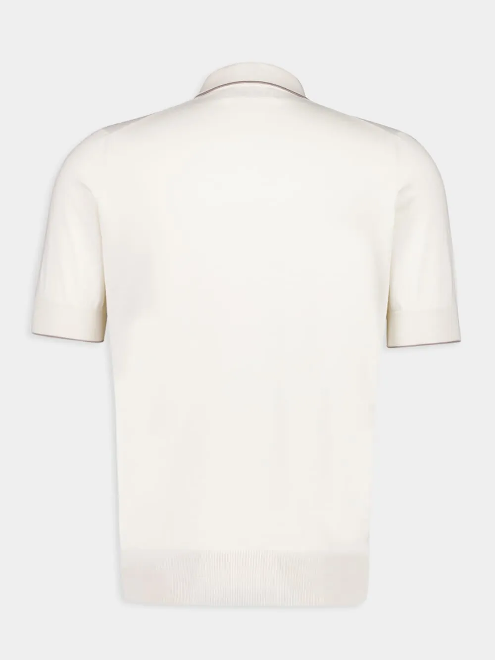 Off-White Short-Sleeved Cotton Polo Shirt sold by Fashion Clinic product image thumbnail 2