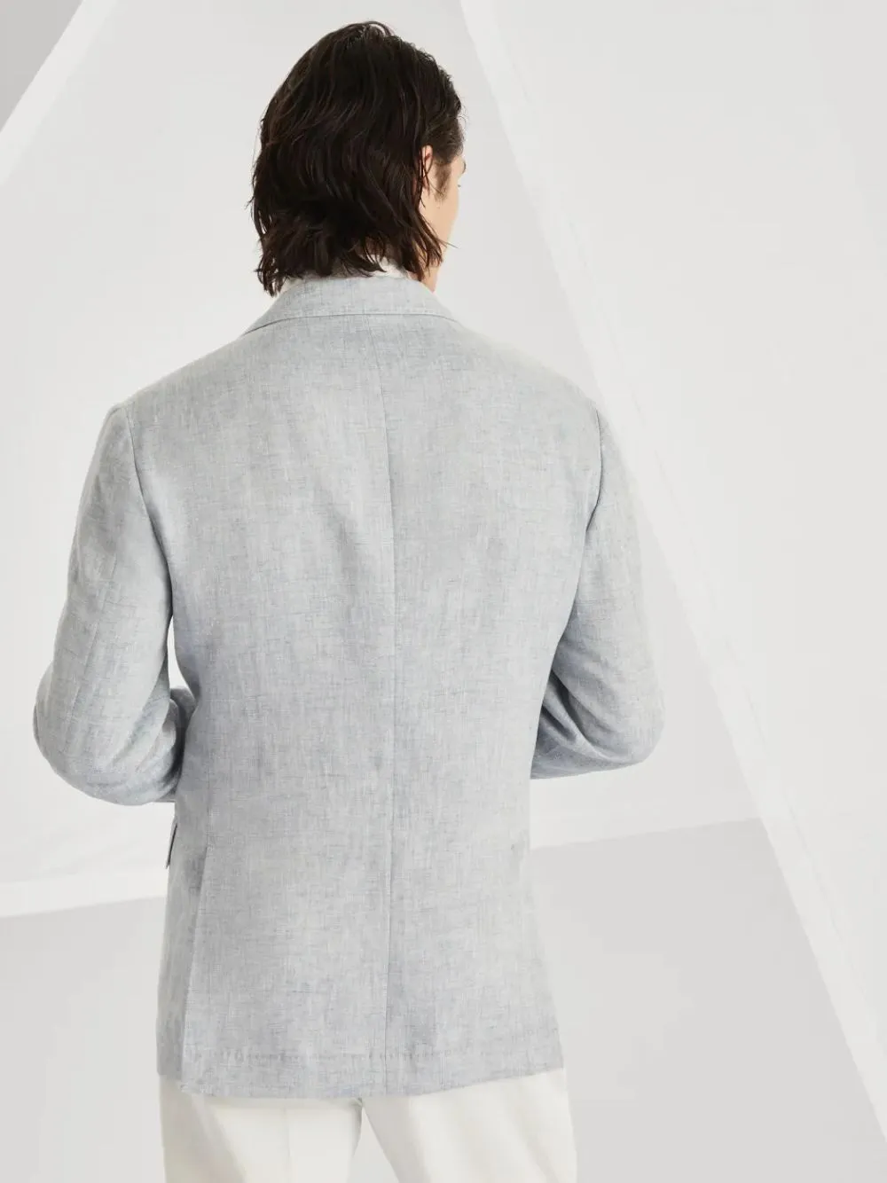 Cosmos Grey Délavé Linen Deconstructed Blazer sold by Fashion Clinic product image thumbnail 3