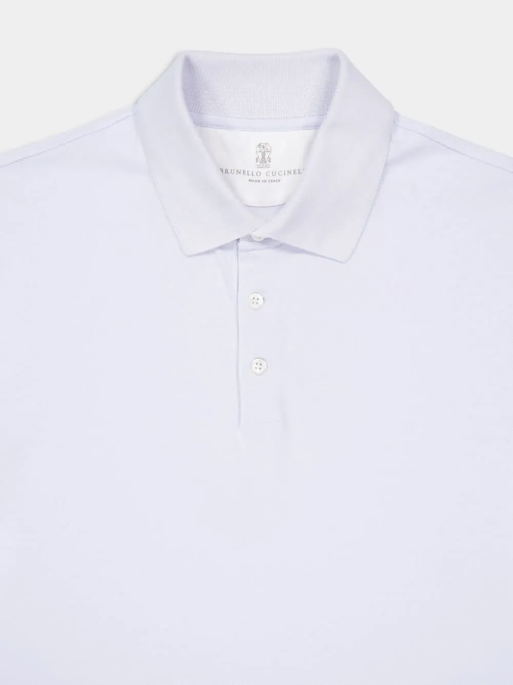 Light Blue Short-Sleeved Cotton Polo Shirt sold by Fashion Clinic product image thumbnail 3