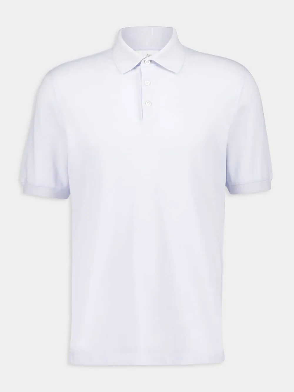Light Blue Short-Sleeved Cotton Polo Shirt sold by Fashion Clinic