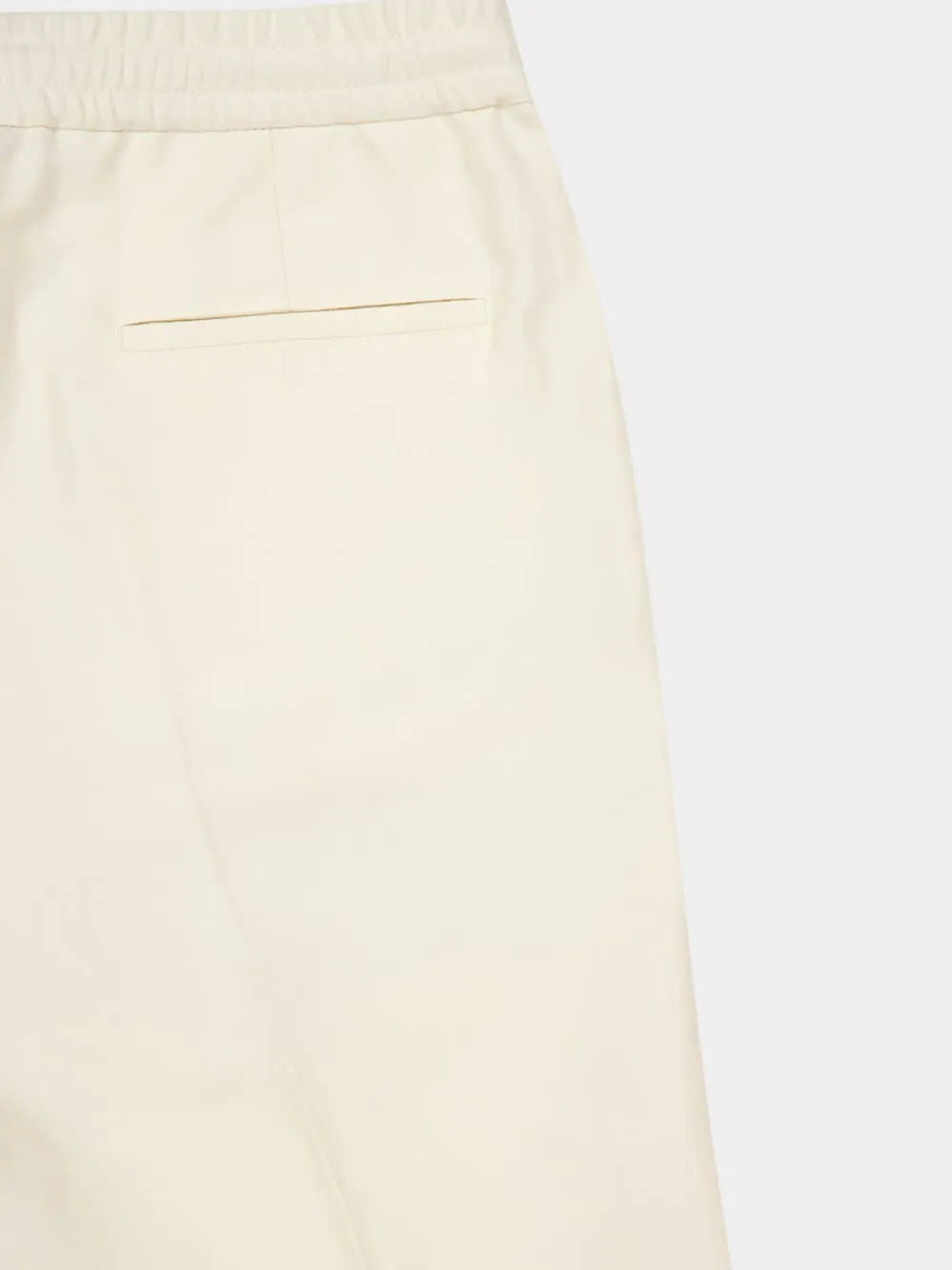 Cream Linen-Cotton Drawstring Pants sold by Fashion Clinic product image thumbnail 4