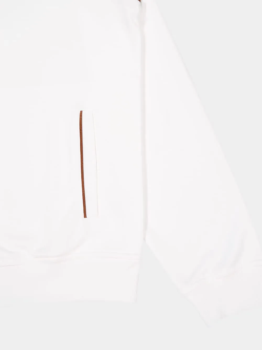 White Cotton Zip-Up Sweatshirt sold by Fashion Clinic product image thumbnail 4