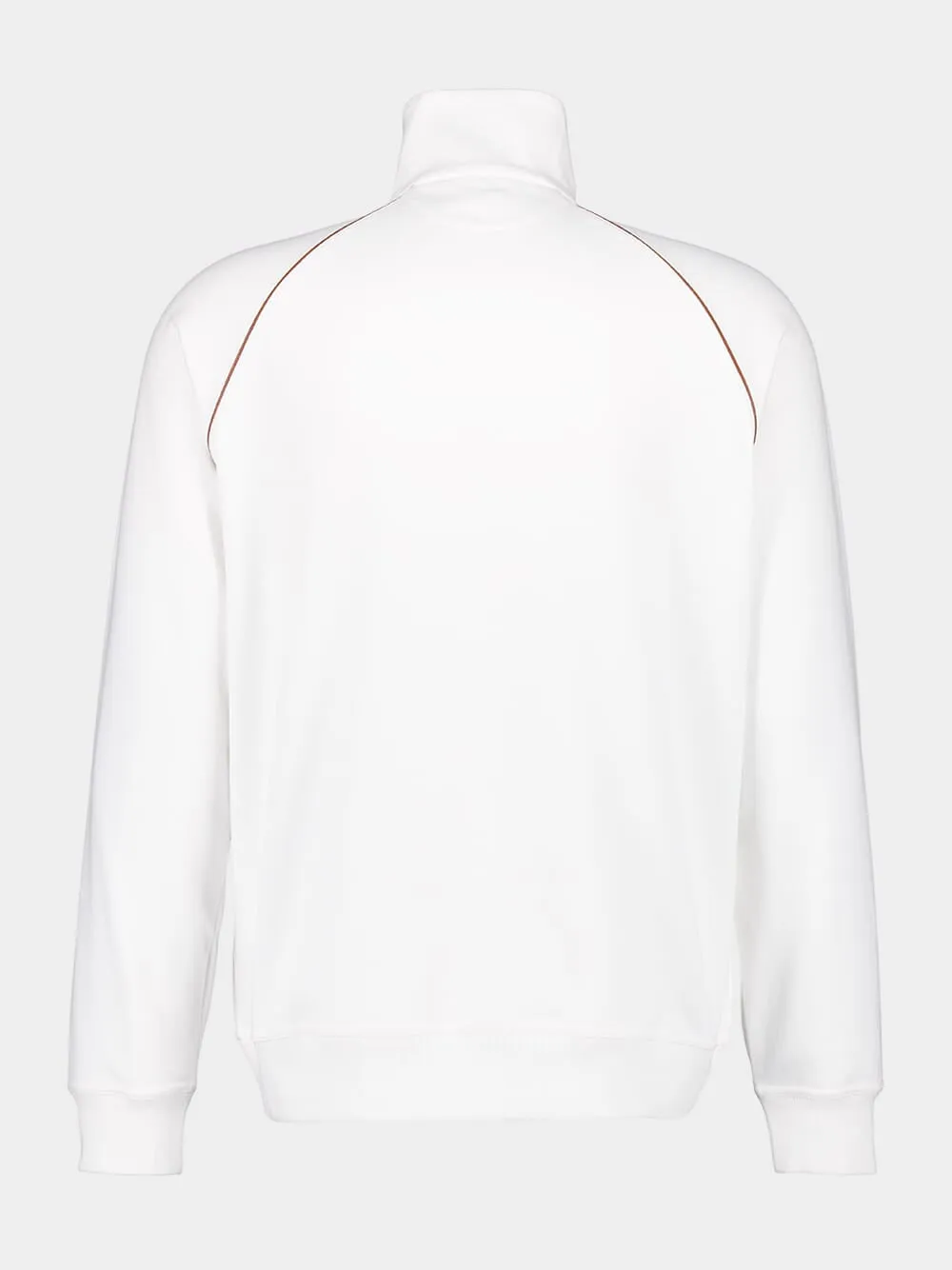 White Cotton Zip-Up Sweatshirt sold by Fashion Clinic product image thumbnail 2