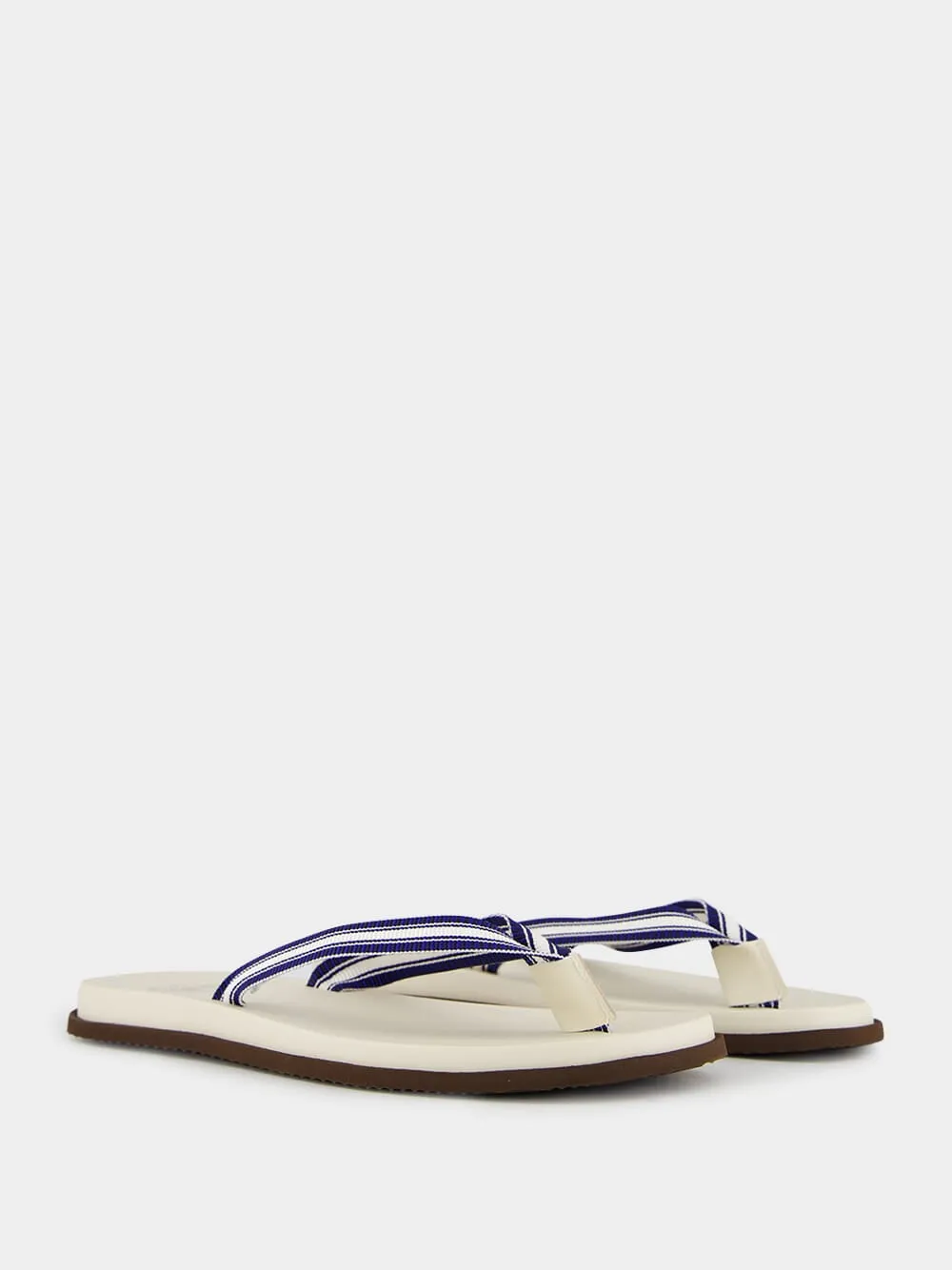 Navy Blue Striped Pool Slides sold by Fashion Clinic product image thumbnail 3
