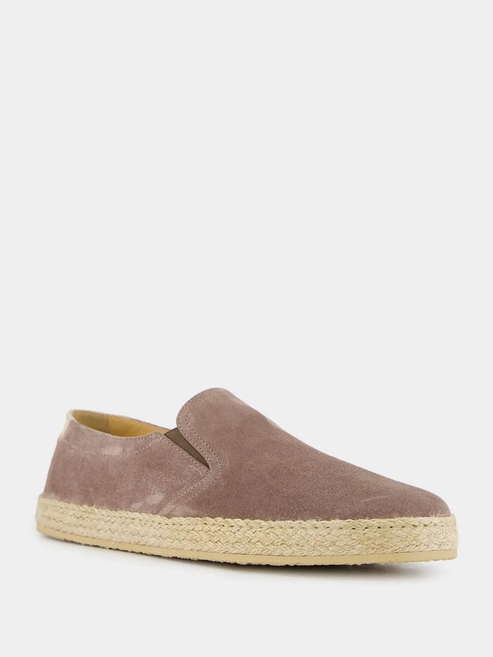Taupe Washed Suede Slip-Ons with Rope Detail sold by Fashion Clinic product image thumbnail 2