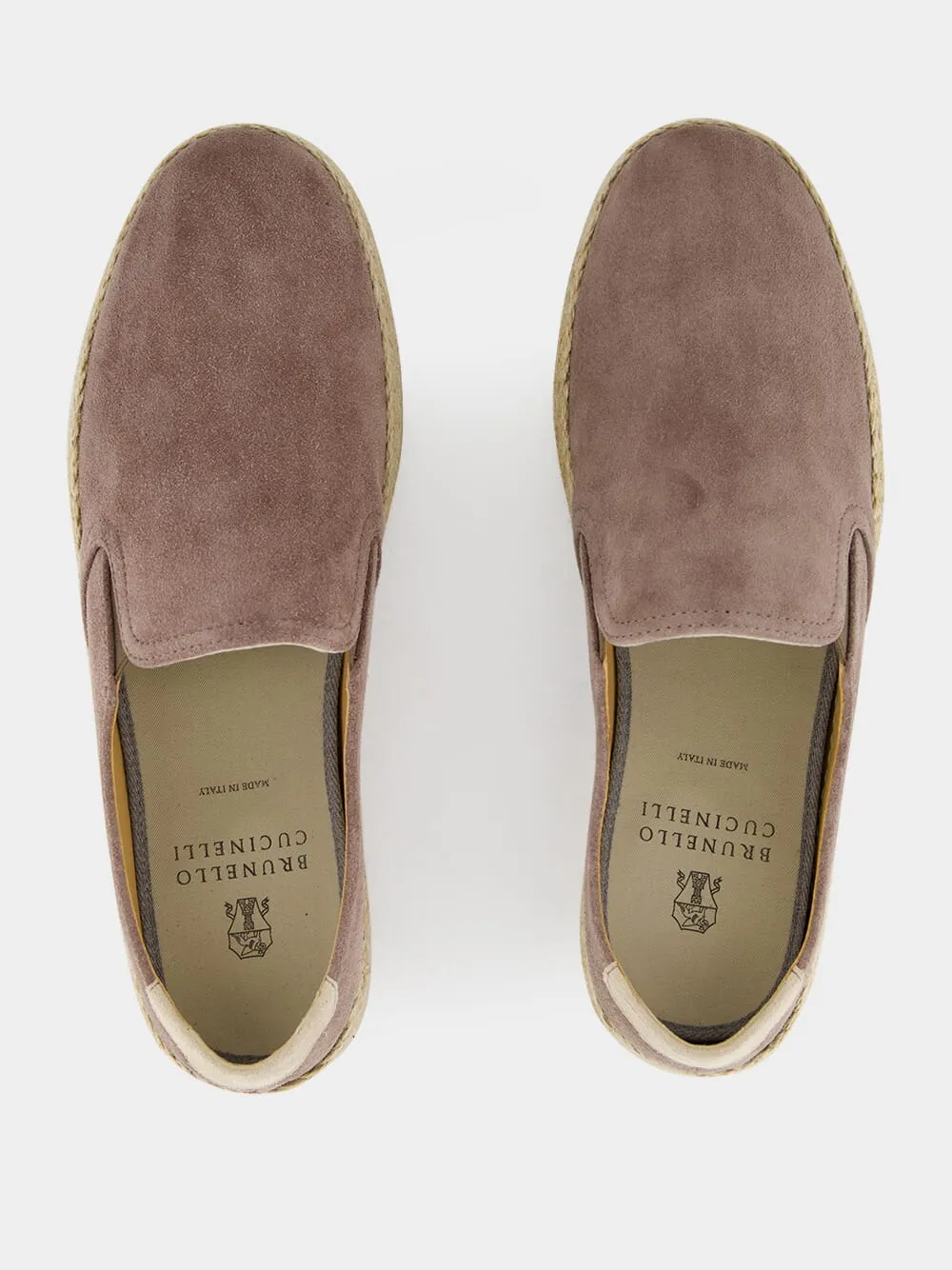 Taupe Washed Suede Slip-Ons with Rope Detail sold by Fashion Clinic product image thumbnail 4