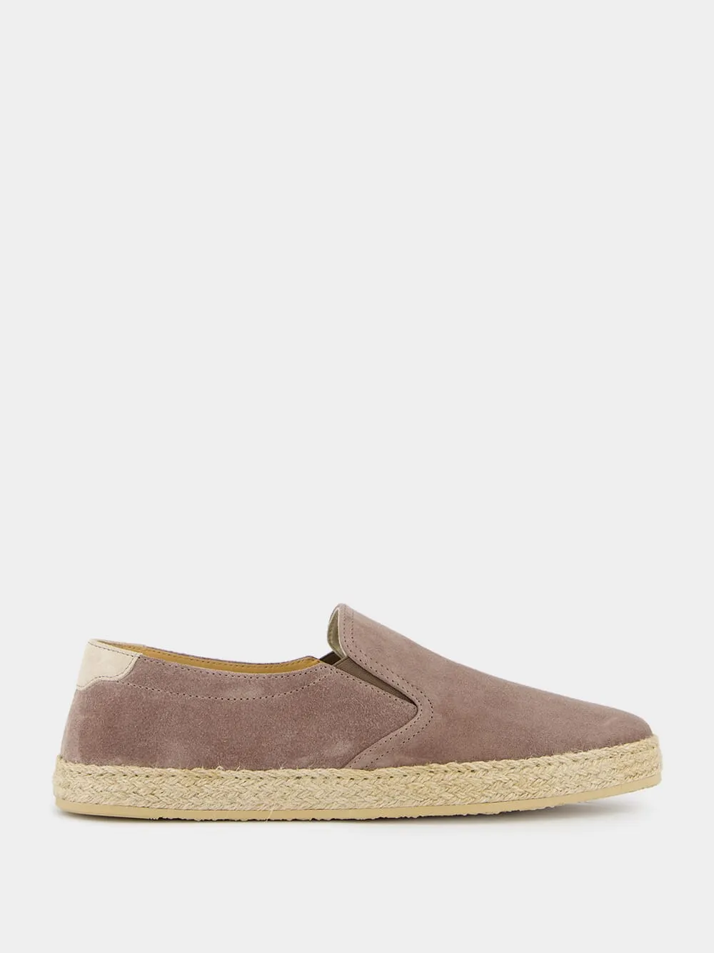 Taupe Washed Suede Slip-Ons with Rope Detail sold by Fashion Clinic