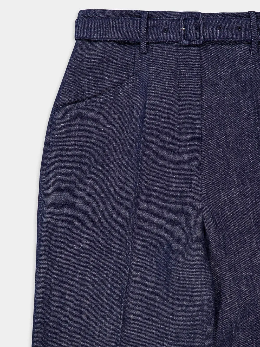 Navy Norman Wide-Leg Linen Pants sold by Fashion Clinic product image thumbnail 3