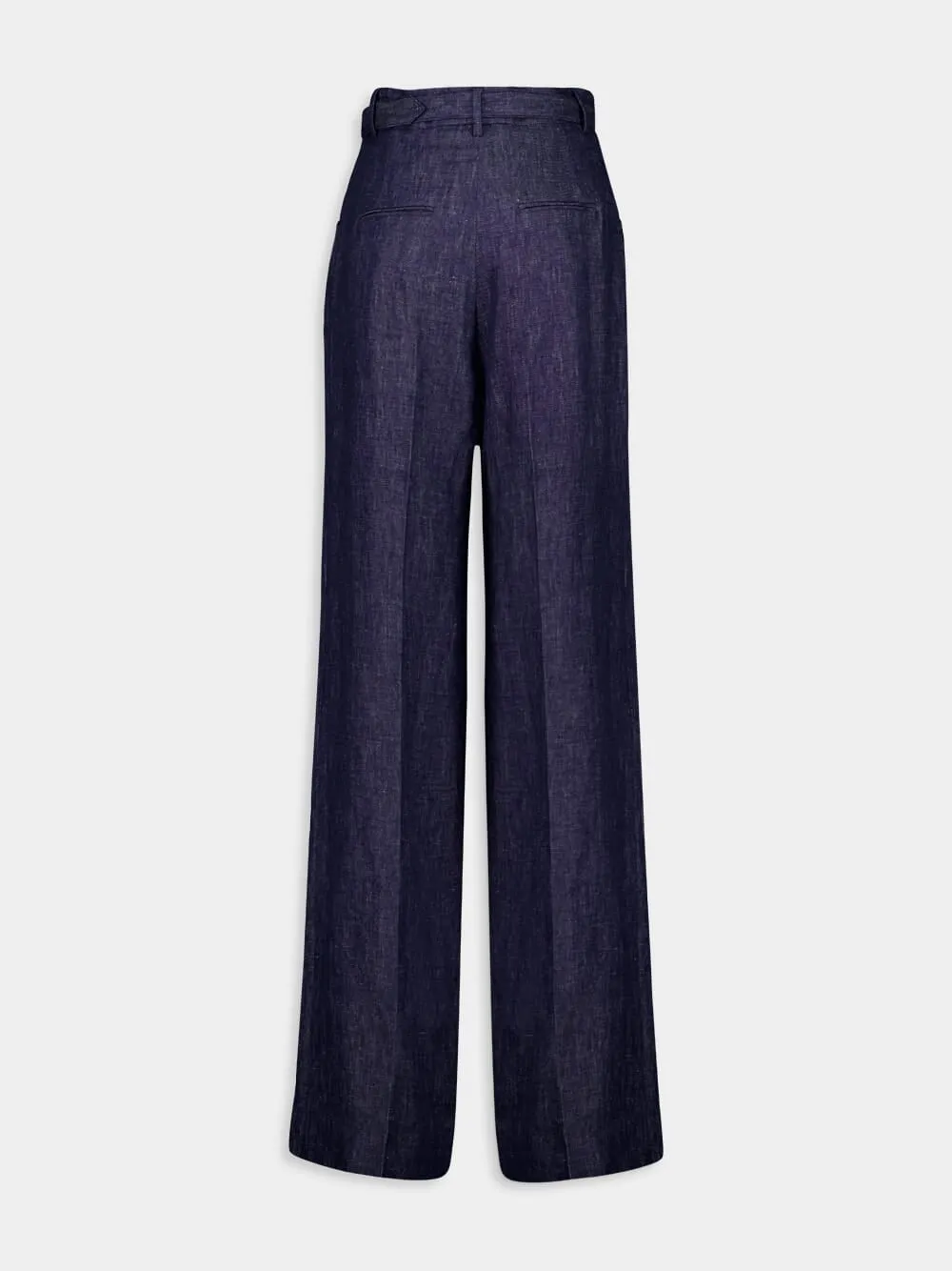 Navy Norman Wide-Leg Linen Pants sold by Fashion Clinic product image thumbnail 2