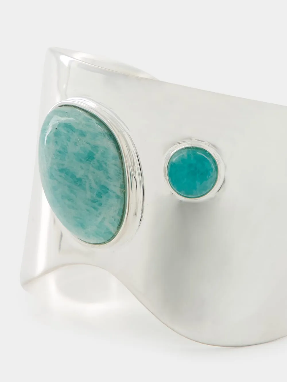 Silver Mist Organic Cuff with Amazonite Stones sold by Fashion Clinic product image thumbnail 4