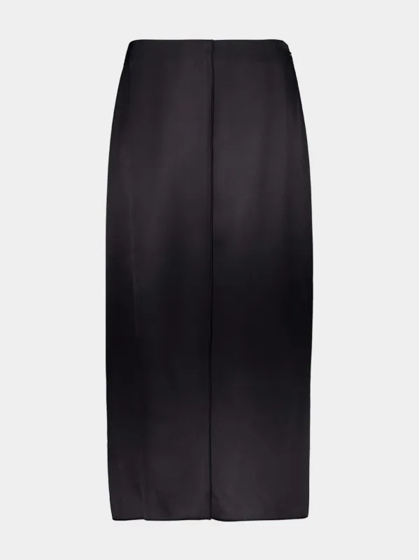 Benji Black Silk Midi Skirt sold by Fashion Clinic