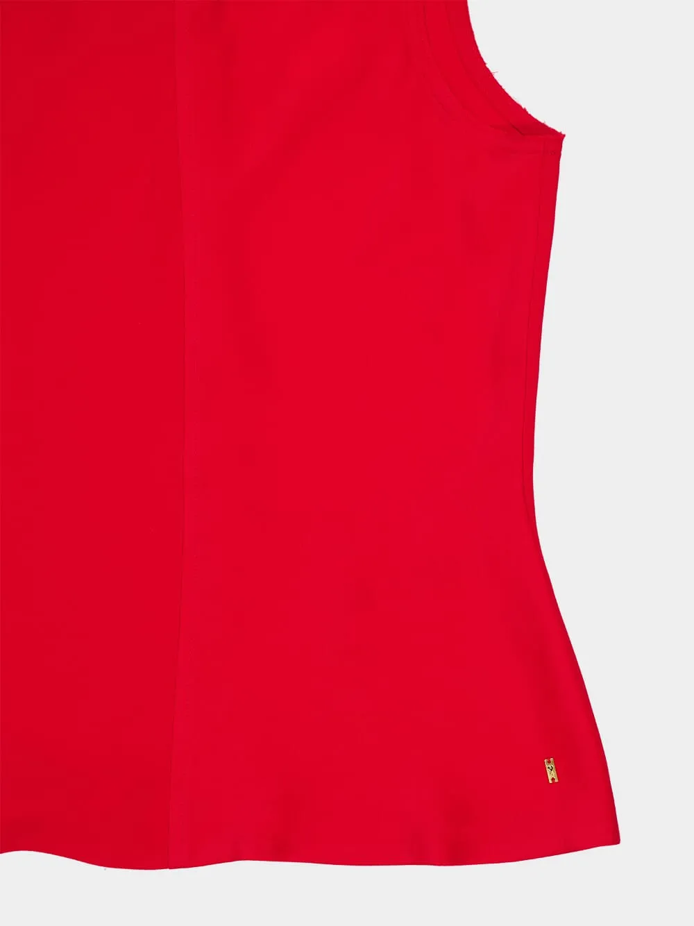 Poppy Red Sleeveless Top with Rounded Neckline sold by Fashion Clinic product image thumbnail 3