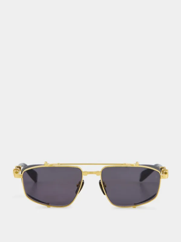 Gold Brigade Sunglasses made by Balmain