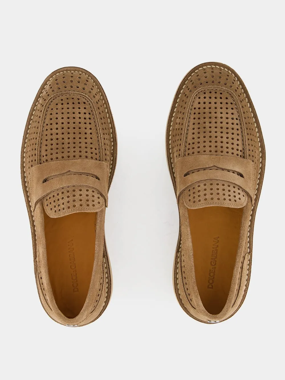 Hazelnut Perforated Calfskin Loafers sold by Fashion Clinic product image thumbnail 4