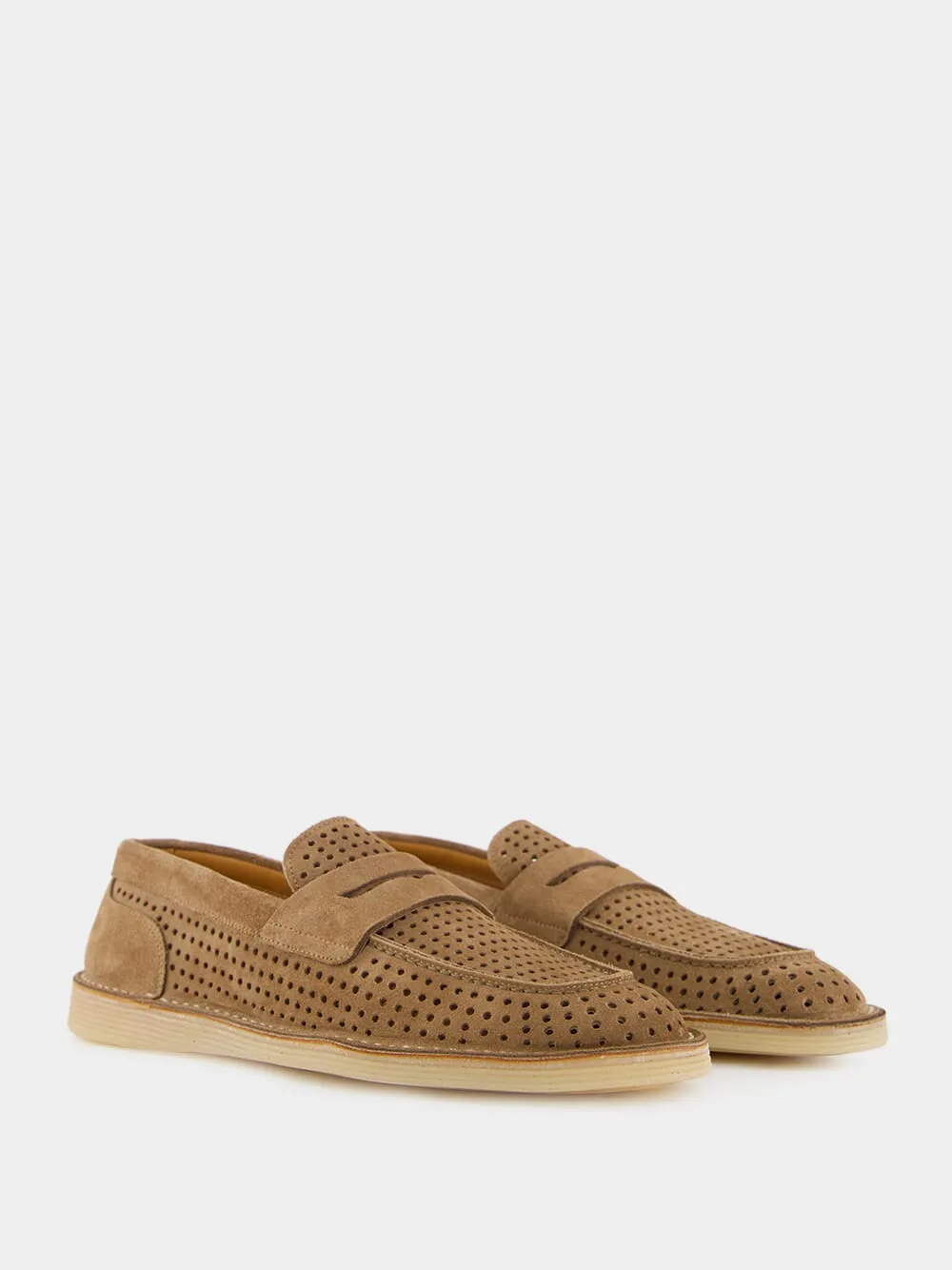 Hazelnut Perforated Calfskin Loafers sold by Fashion Clinic product image thumbnail 3