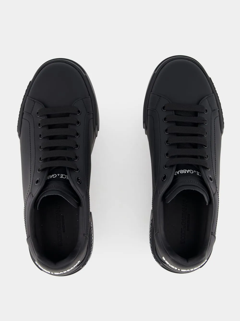 Black Calfskin Nappa Portofino Sneakers sold by Fashion Clinic product image thumbnail 4